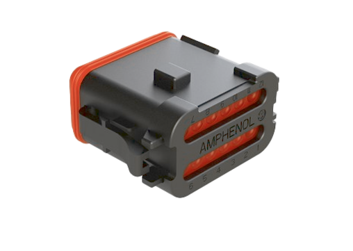I/O connector AT 12-pin B--BK, Size16, with wedge