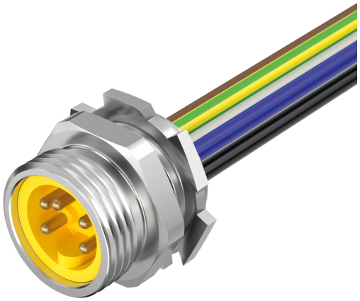 Mini (7/8) 5 pole, Receptacle, Male (Ext.) Straight,