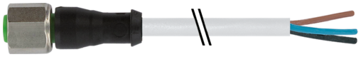 M12 female 0° A-cod. with cable V2A