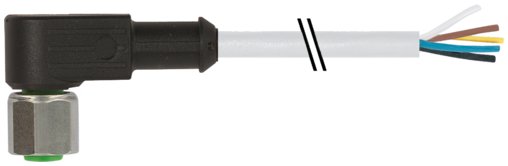 M12 female 90° A-cod. with cable V2A