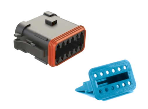 I/O connector AT 12-pin B--BK, Size16, with wedge