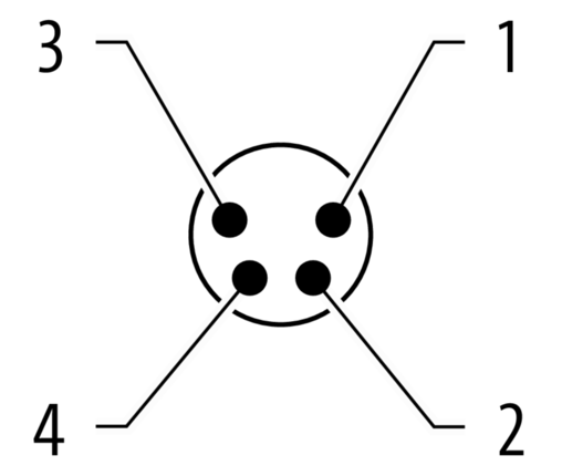 M8 male recept. A-cod. rear