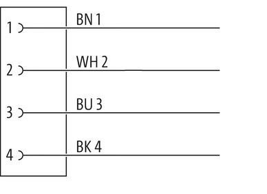 M12 Power L-cod. female 4p. 0° with cable