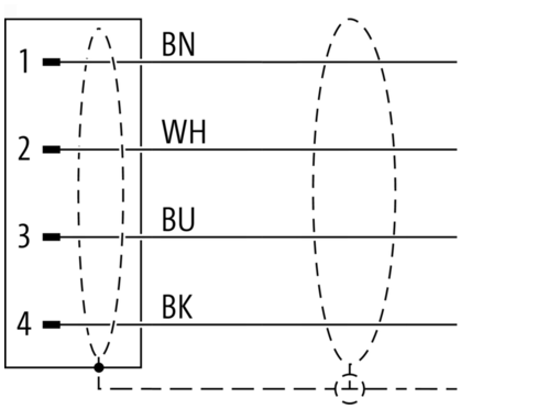 M8 male recept. A-cod. rear