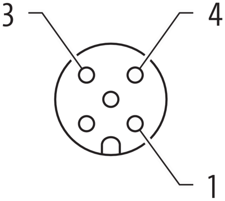 M12 male 0° / M12 female 0° A-cod. LED